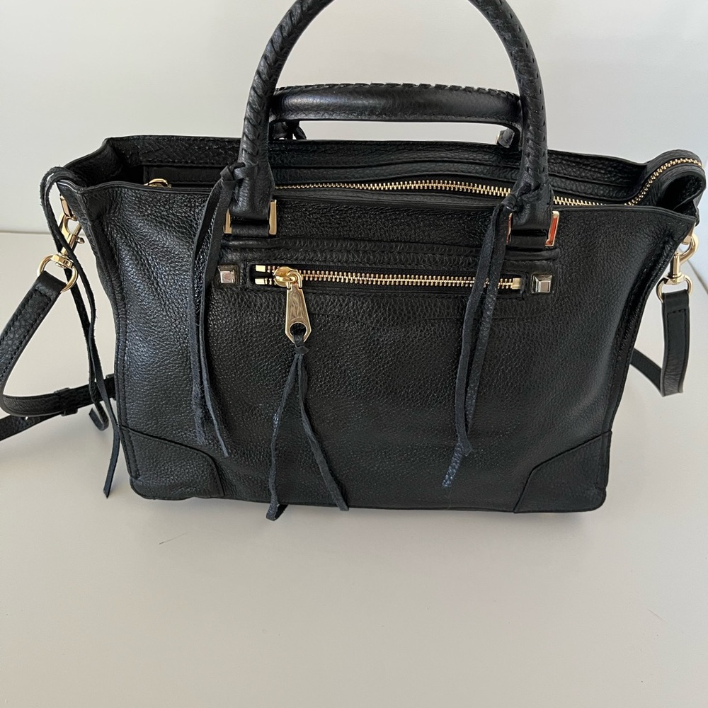 Rebecca Minkoff Black Satchel with Gold Accents